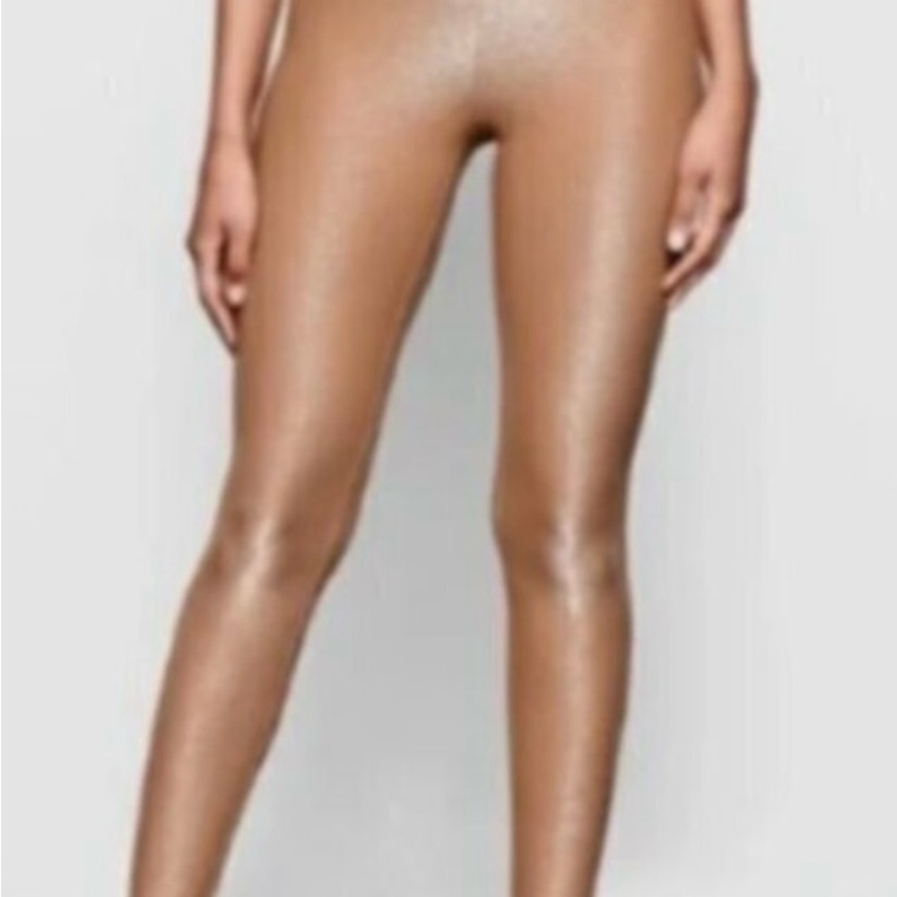 Skims High Waist Shimmer Tan Leggings-sienna